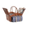 Panier DKD Home Decor Pique-nique Marron Blue marine osier (42 x 30 x 20 cm)