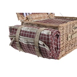 Panier DKD Home Decor Pique-nique Naturel Rouge osier (44 x 30 x 22 cm)