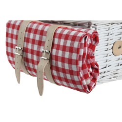 Panier DKD Home Decor Pique-nique Rouge Blanc osier (40 x 28 x 20 cm)