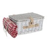 Panier DKD Home Decor Pique-nique Rouge Blanc osier (40 x 28 x 20 cm)