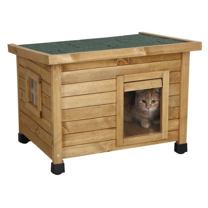 KERBL Maison pour chat Rustica 57x42x45cm - Bois