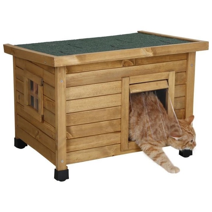 KERBL Maison pour chat Rustica 57x42x45cm - Bois
