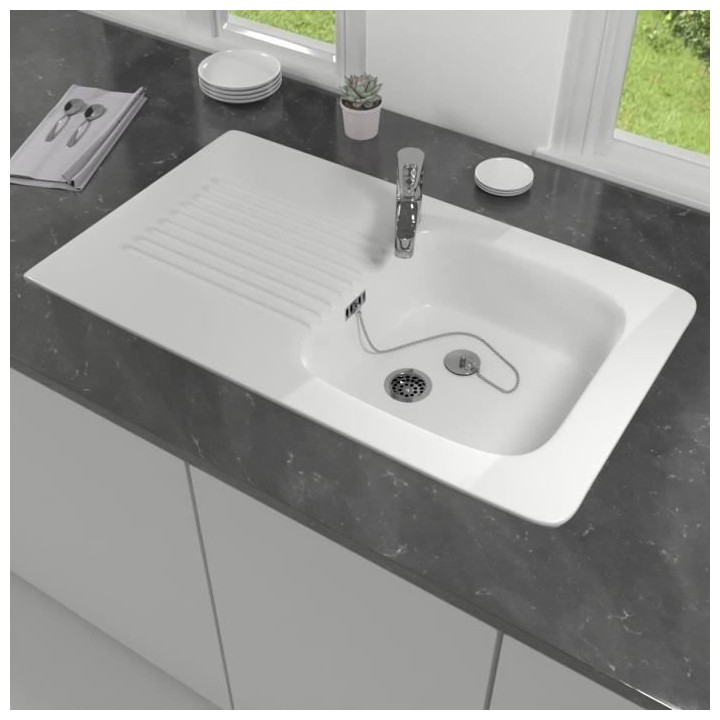 VILLEROY & BOCH - Evier Tudor - Céramique - rectangulaire et réversi