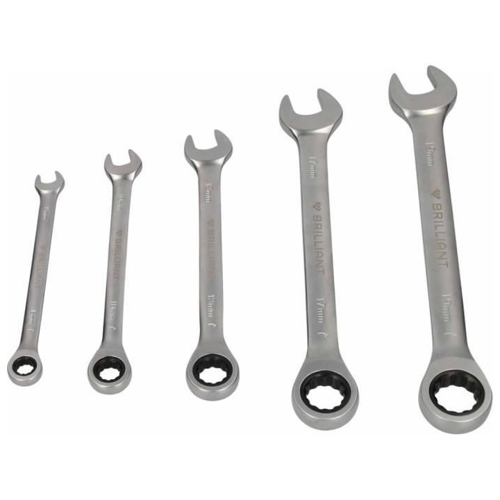 Jeu de clés mixtes a cliquet | 5 pieces - Brilliant Tools BT013005 -