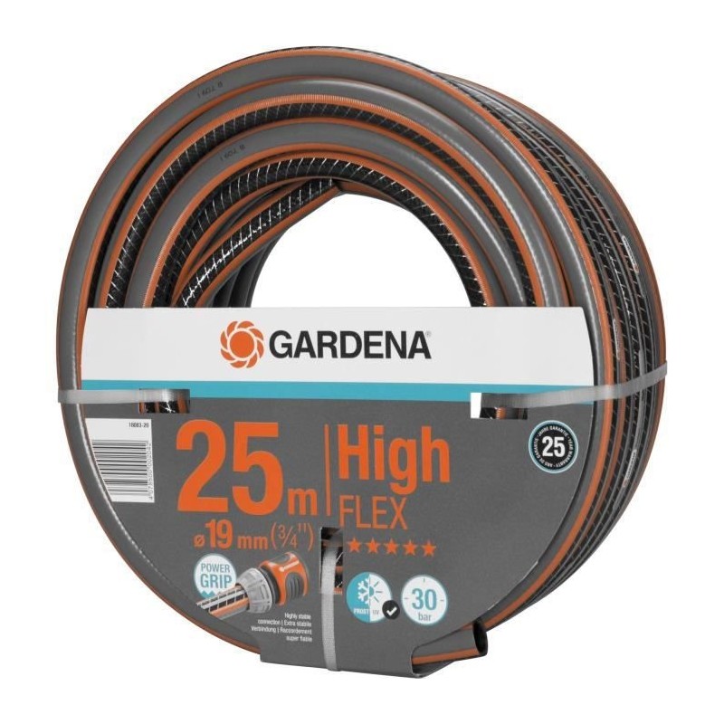 GARDENA Tuyau d'arrosage Comfort HighFLEX – Longueur 25m – Ø19mm – Anti noeud et indéformable – Garantie 25 ans (18083