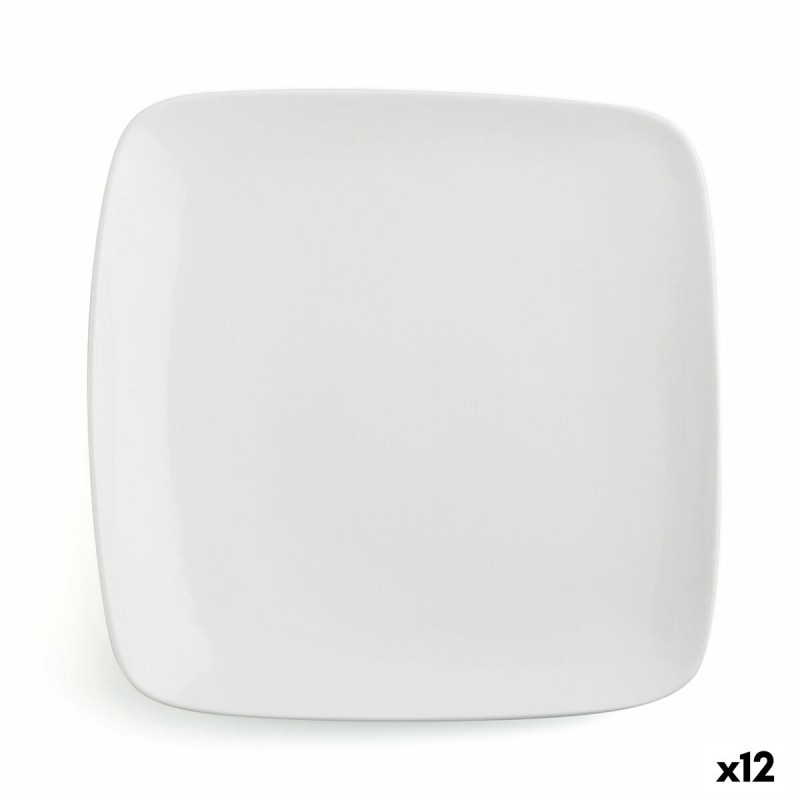 Assiette plate Ariane Vital Carré Céramique Blanc (27 x 21 cm) (12 Unités)