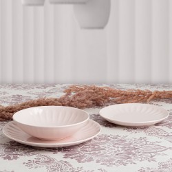 Assiette creuse Bidasoa Romantic Céramique Rose (22 cm) (12 Unités)