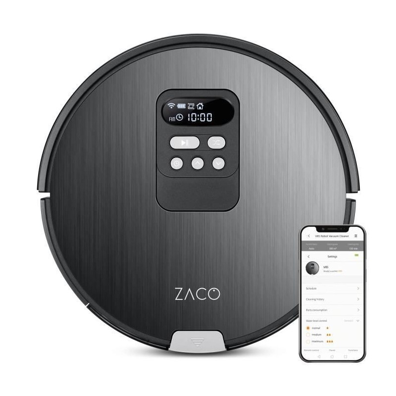 ZACO V85 Robot Aspirateur Laveur - Autonomie 130min - Réservoir 750ml - Puissance 22W