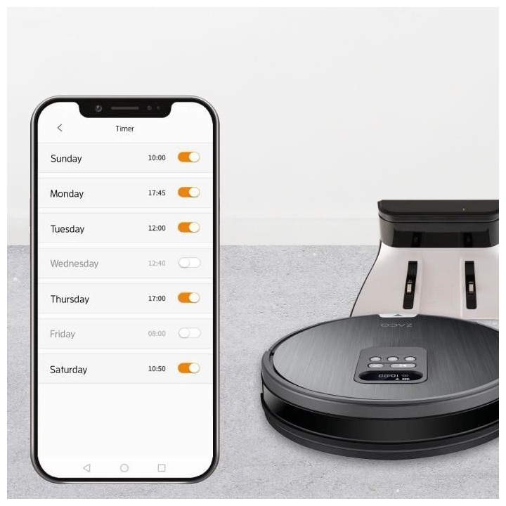 ZACO V85 Robot Aspirateur Laveur - Autonomie 130min - Réservoir 750ml