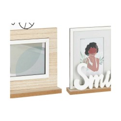 Cadre photo Smile 2 photos Noir Marron Bois MDF (6 Unités) (40 x 27 x 6 cm)