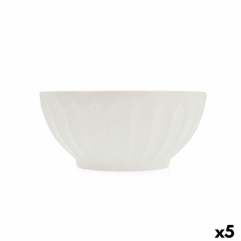 Saladier Bidasoa Romantic Ivory Céramique Blanc (Ø 21 cm) (5 Unités)