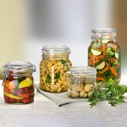 Récipient de Conservation des Aliments Bormioli Rocco fido Transparent verre (1 L) (6 Unités)