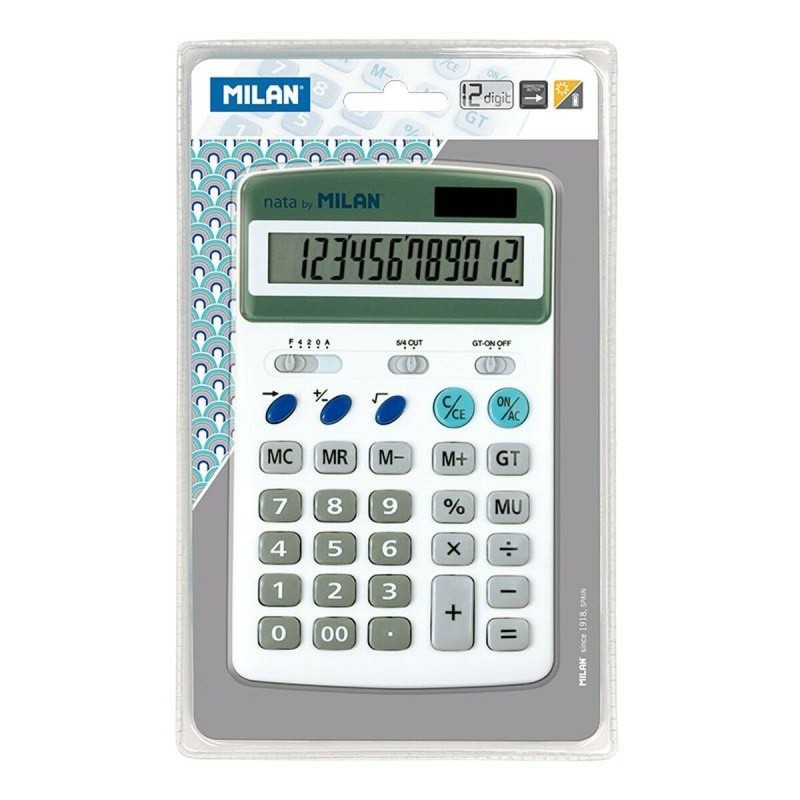 Calculatrice Milan Blanc (17,5 x 11 x 3 cm)