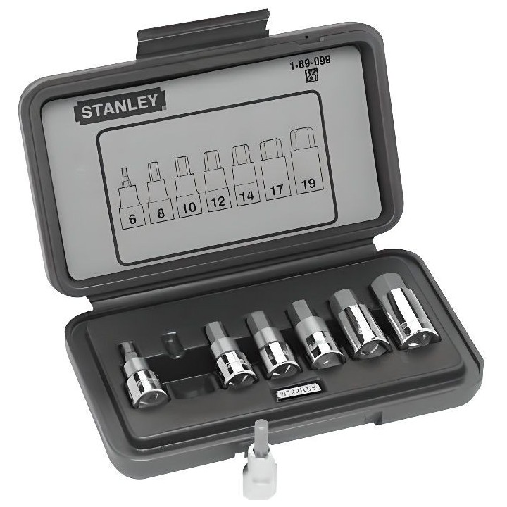 Coffret a douilles 6 pans TORX 1/2 STANLEY - 1-89-098 - Jeu de 9 piece