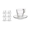 Jeu de 6 tasses avec plat Casablanca Transparent verre 4 Unités (70 ml)