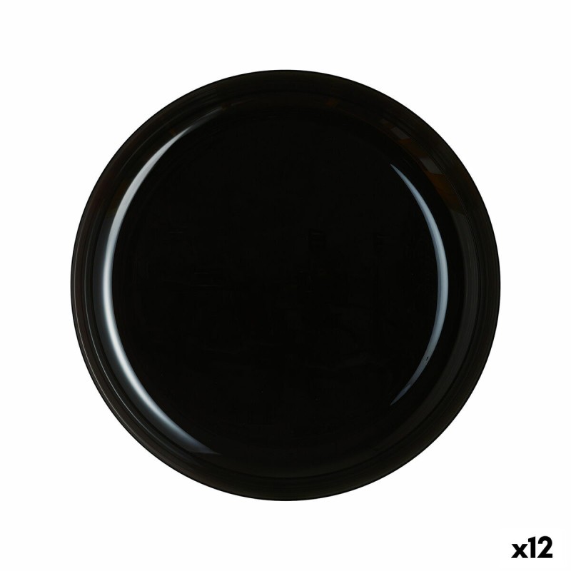 Assiette plate Luminarc Friends Time Noir verre (25 cm) (12 Unités)