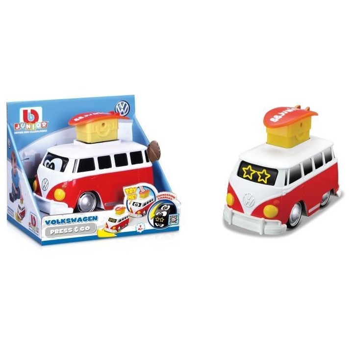BB JUNIOR - VOLKSWAGEN PUSH & GO - Van Samba et Surf - Assortiment rou