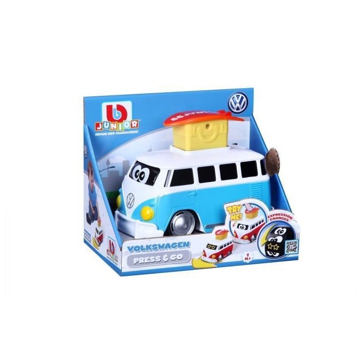 BB JUNIOR - VOLKSWAGEN PUSH & GO - Van Samba et Surf - Assortiment rou