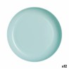 Assiette plate Luminarc Friends Time Turquoise verre (Ø 21 cm) (12 Unités)