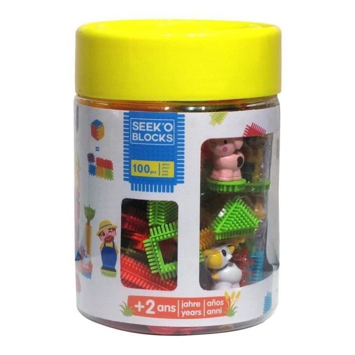 SEEK'O BLOCKS Baril Ferme 5 Personnages - 100 Pieces