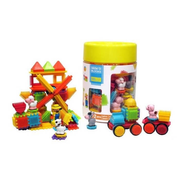 SEEK'O BLOCKS Baril Ferme 5 Personnages - 100 Pieces
