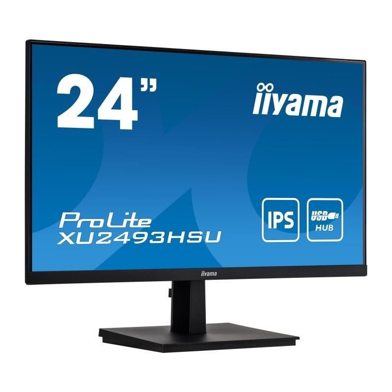 Ecran PC - IIYAMA - PROLITE XU2493HSU-B1 - 24 FHD - Dalle IPS - 4 MS - 60 Hz - HDMI / DisplayPort / VGA -