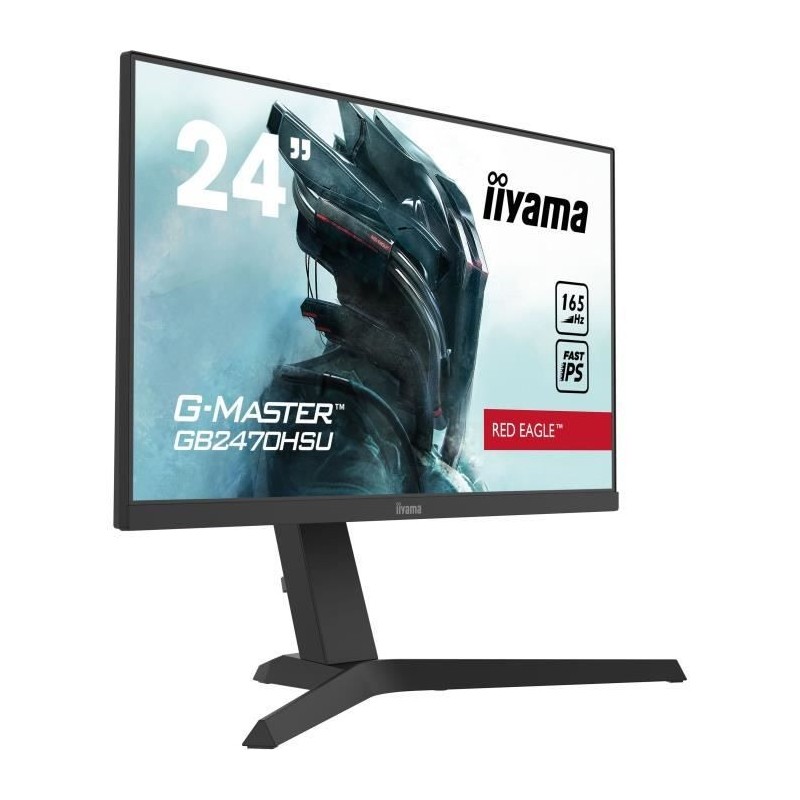 Ecran PC Gamer - IIYAMA G-Master Red Eagle GB2470HSU-B1 - 23,8 FHD - Dalle IPS - 0,8 ms - 165 Hz - HDMI / DisplayPort - FreeSync