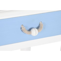 Console DKD Home Decor Blanc Marron Bleu ciel Blue marine Corde Bois MDF 80 x 40 x 75 cm (1 Unités)