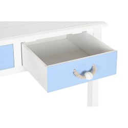 Console DKD Home Decor Blanc Marron Bleu ciel Blue marine Corde Bois MDF 80 x 40 x 75 cm (1 Unités)