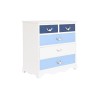 Caisson à Tiroirs DKD Home Decor Blanc Bleu ciel Blue marine Corde Bois MDF 80 x 40 x 80 cm