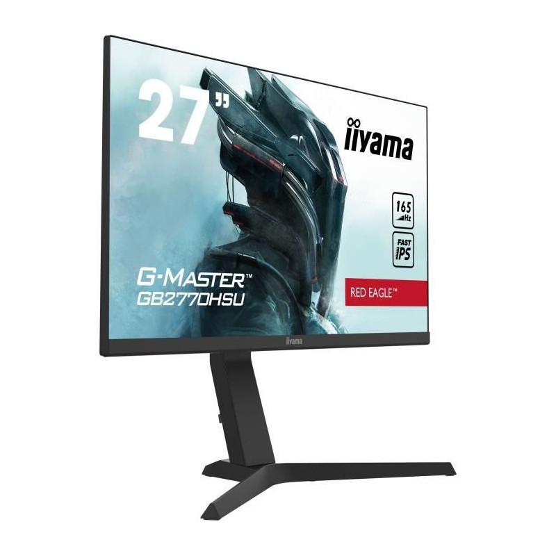 Ecran PC Gamer - IIYAMA G-Master Red Eagle GB2770HSU-B1 - 27 FHD - Dalle IPS - 0,8 ms - 165 Hz - HDMI / DisplayPort - FreeSync