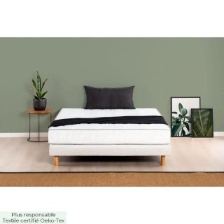 DEKO DREAM MAINE Ensemble matelas + sommier 140 x 190 - Mousse - 5 zon
