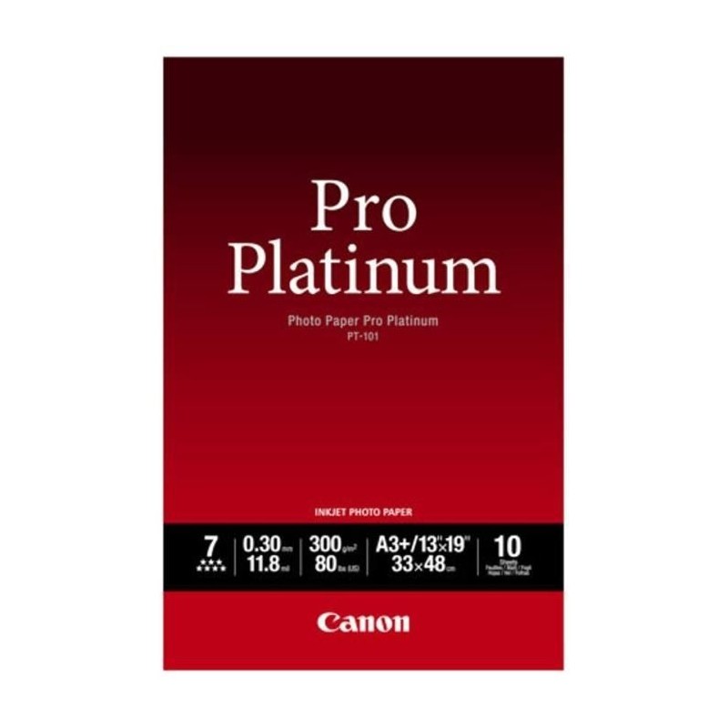 CANON Papier photo A3 PT-101 Pro platinum 300gr 10 feuilles