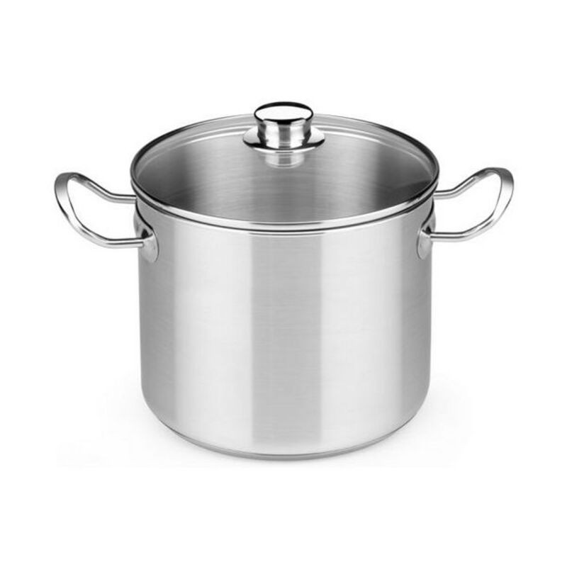 Casserole avec couvercle en verre BRA A343936 10,5 L Acier inoxydable Acier inoxydable 18/10