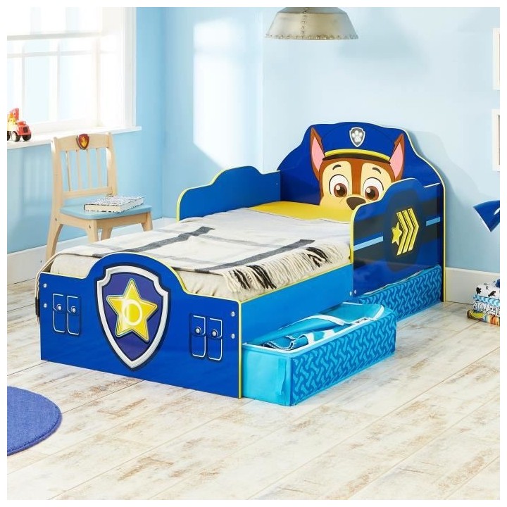 La Pat' Patrouille - Lit pour enfants avec tiroirs de rangement sous l