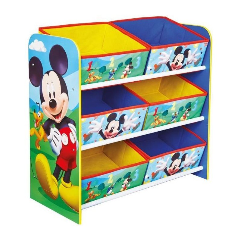 Mickey Mouse et ses amis - Meuble de rangement pour chambre d'enfant avec 6 bacs