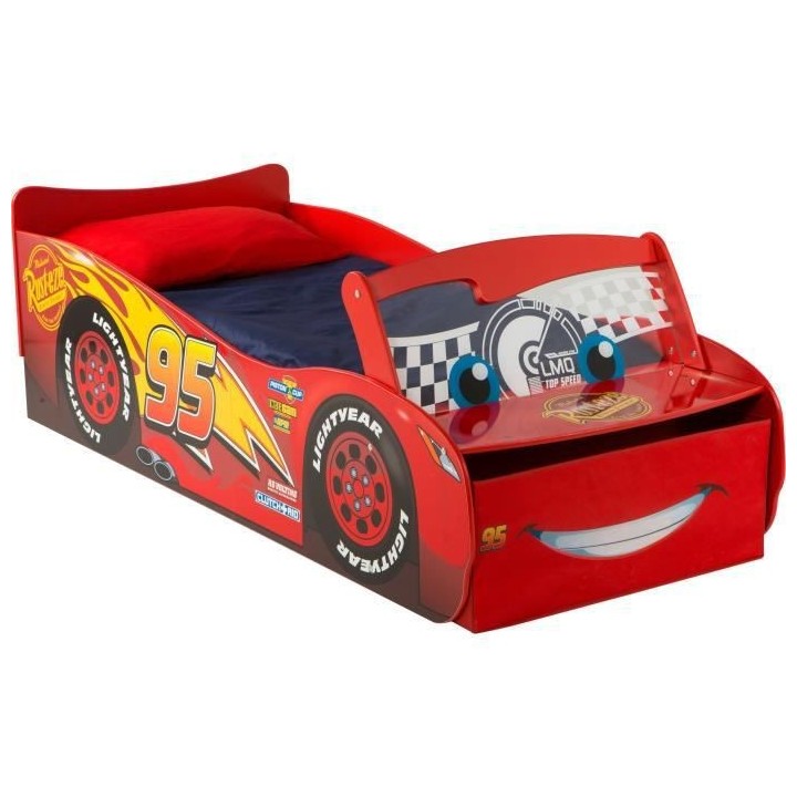 Disney Cars Lit pour garçons Flash McQueen avec rangement et pare-bri