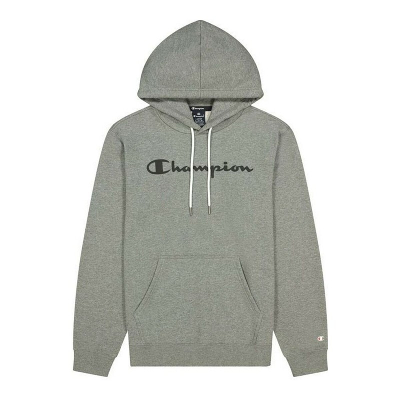 Sweat à capuche homme Champion Logo Gris