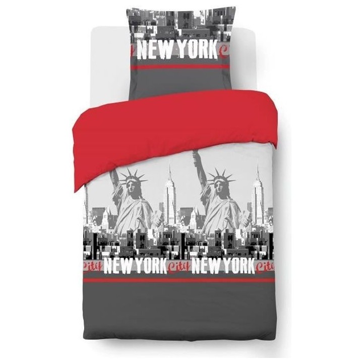 VISION Parure de couette New York - 100% coton - 1 housse de couette 1