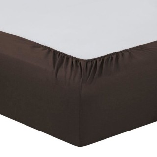 Vision - Drap housse Chocolat - 140x190cm - 100% coton
