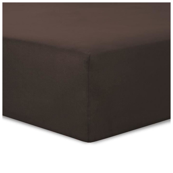 Vision - Drap housse Chocolat - 140x190cm - 100% coton