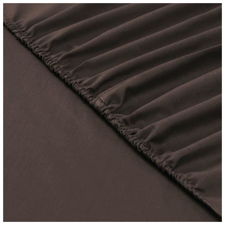 Vision - Drap housse Chocolat - 140x190cm - 100% coton