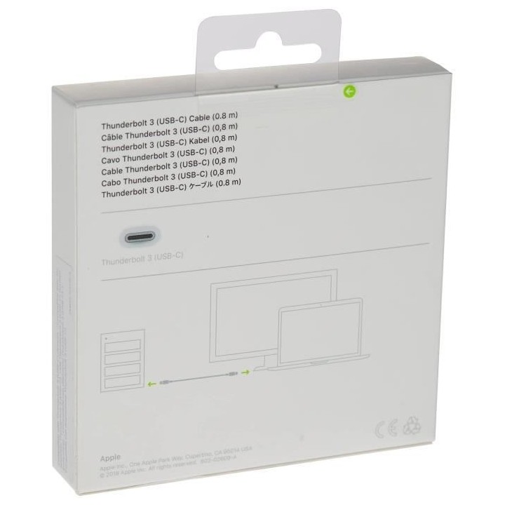 Cable APPLE Thunderbolt 3 USB-C cable 0.8M