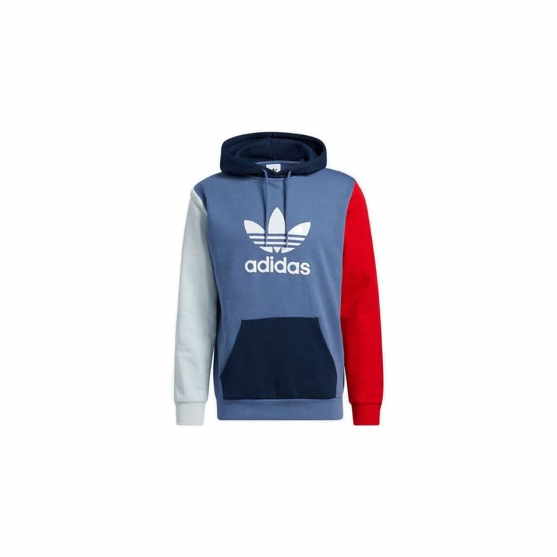 Sweat à capuche homme Adidas Blocked Trefoil Bleu