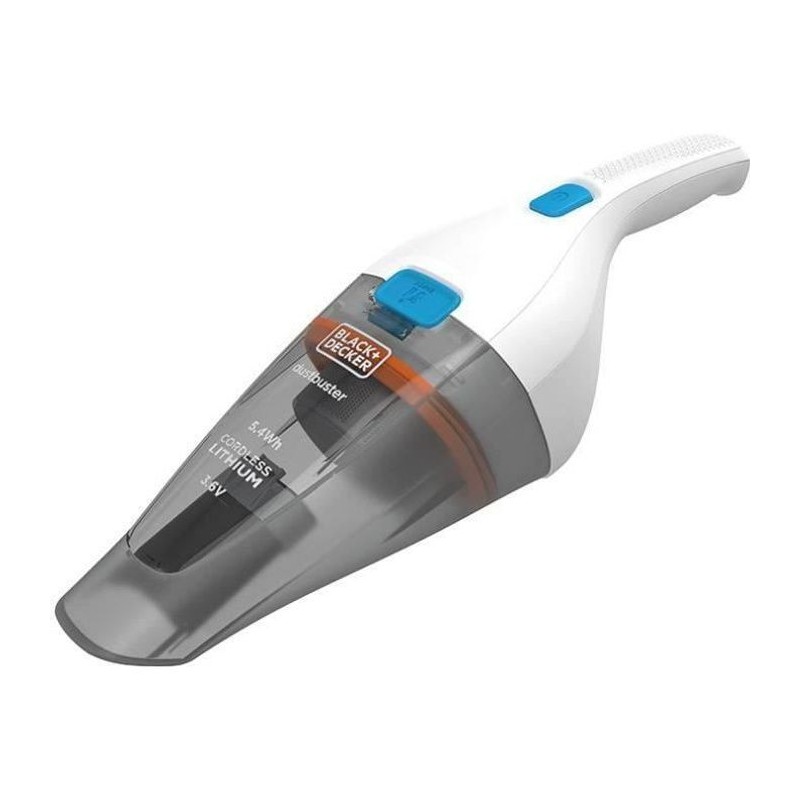 BLACK+DECKER - NVC115JL-QW - Dustbuster - Aspirateur a main sans fil 8 AW - 3,6 V - 1,5 Ah - 325 ml - Chargeur par prise Jack