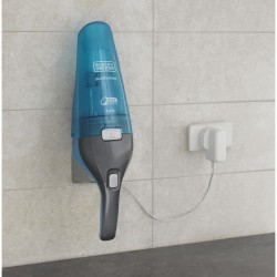 BLACK+DECKER - WDC215WA-QW - Dustbuster Lithium Eau et poussiere 7,2V - Aspirateur a main sans fil - Indicateur LED - Bleu