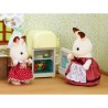 SYLVANIAN FAMILIES - 5014 - La maman lapin chocolat et réfrigérateur - Le village