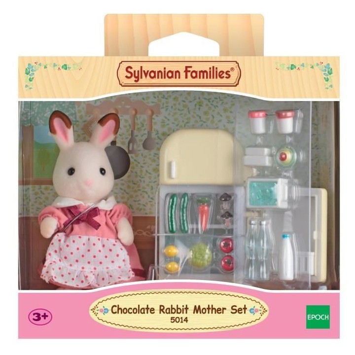 SYLVANIAN FAMILIES - 5014 - La maman lapin chocolat et réfrigérateur
