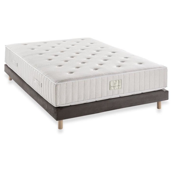 DEKO DREAM Ensemble Matelas + Sommier 160x200 - Ressorts ensachés - N
