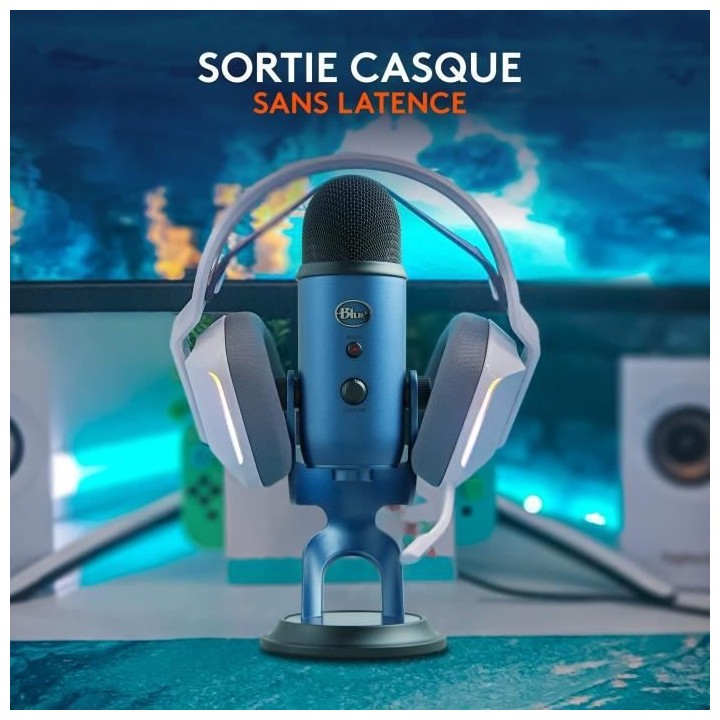 Microphone USB - Blue Yeti - Pour Enregistrement, Streaming, Gaming, P